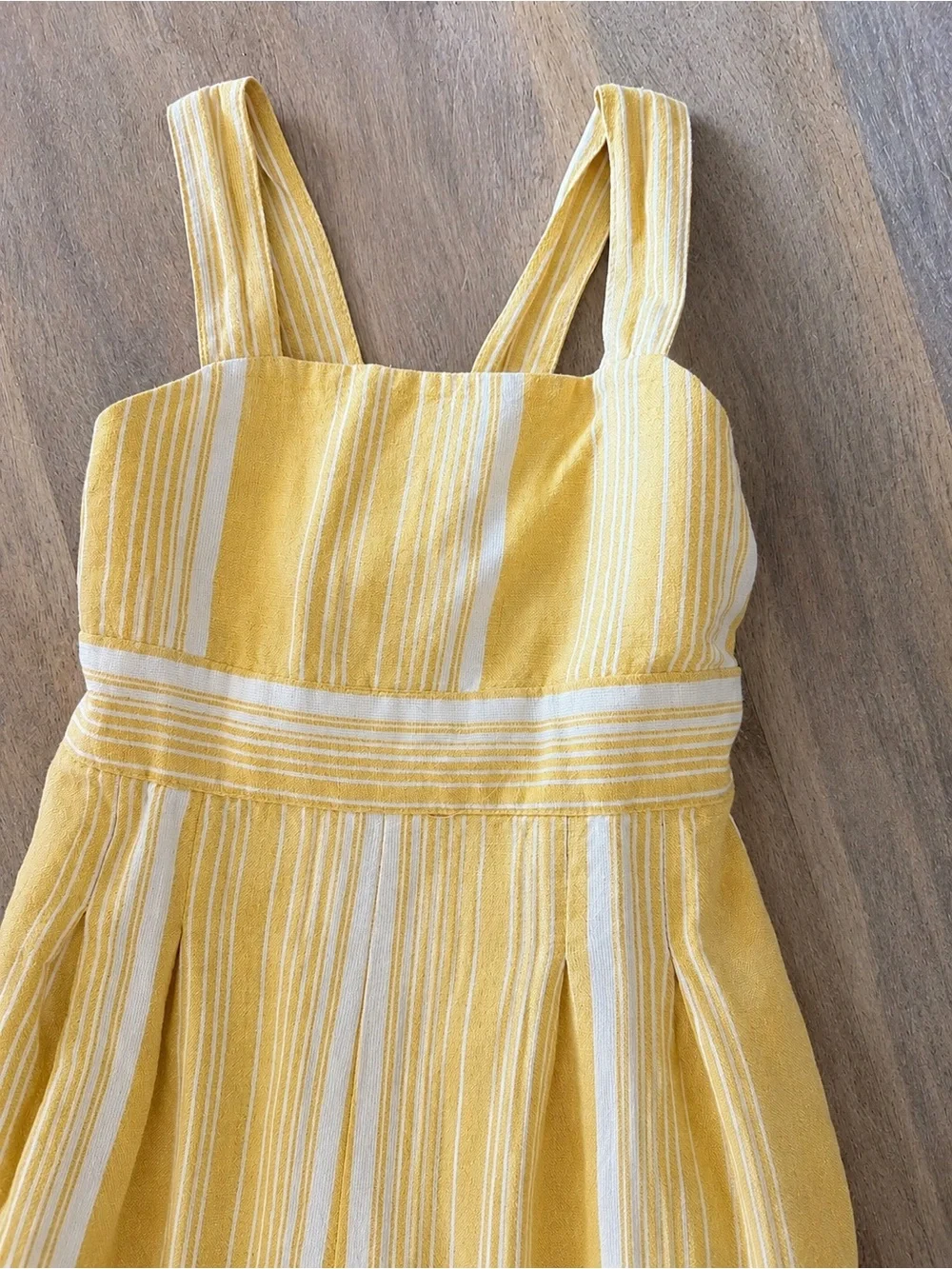 Tommy Bahama Girls 18M Yellow White Striped Cotton Jumpsuit Pockets